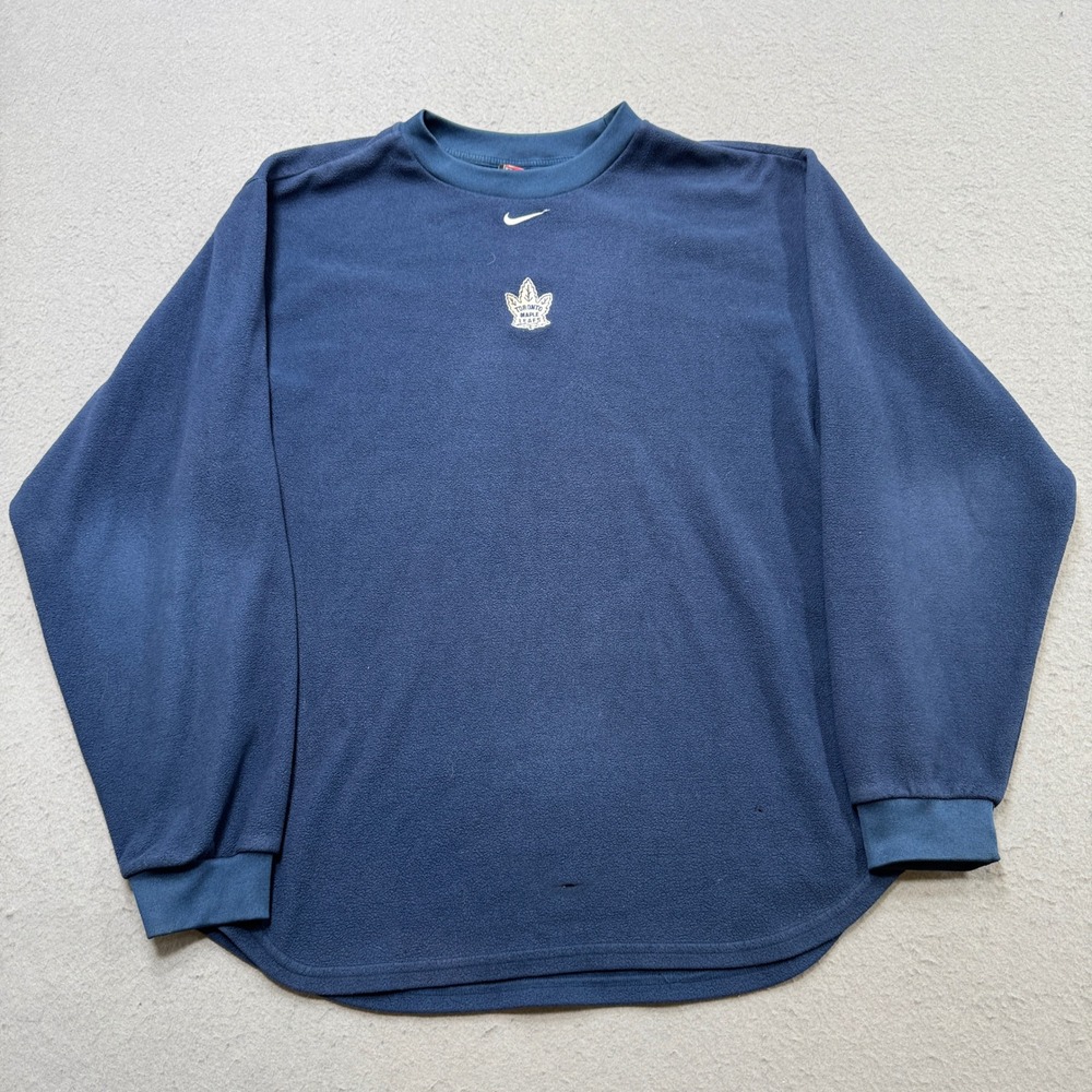 Nike Sweatshirt Mens Medium Blue Center Swoosh Toronto Maple Leafs‎ 90s Y2K